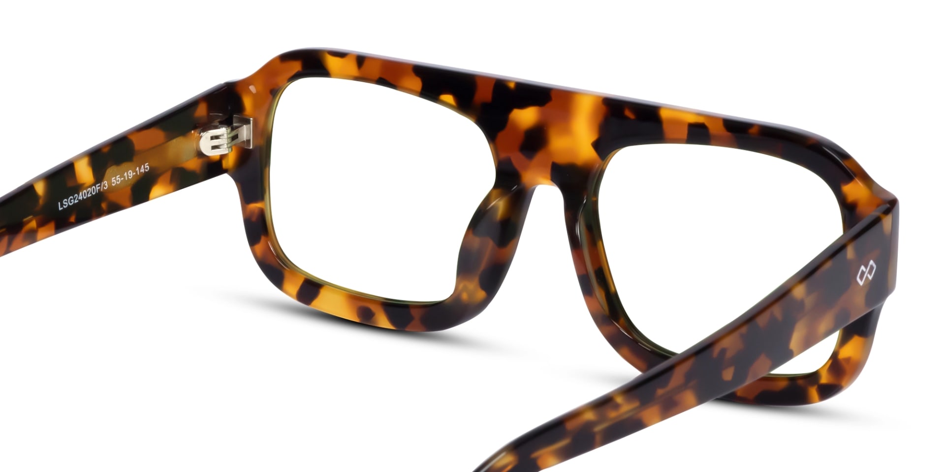 Honey Tortoise Square Pilot Flat-Top Glasses