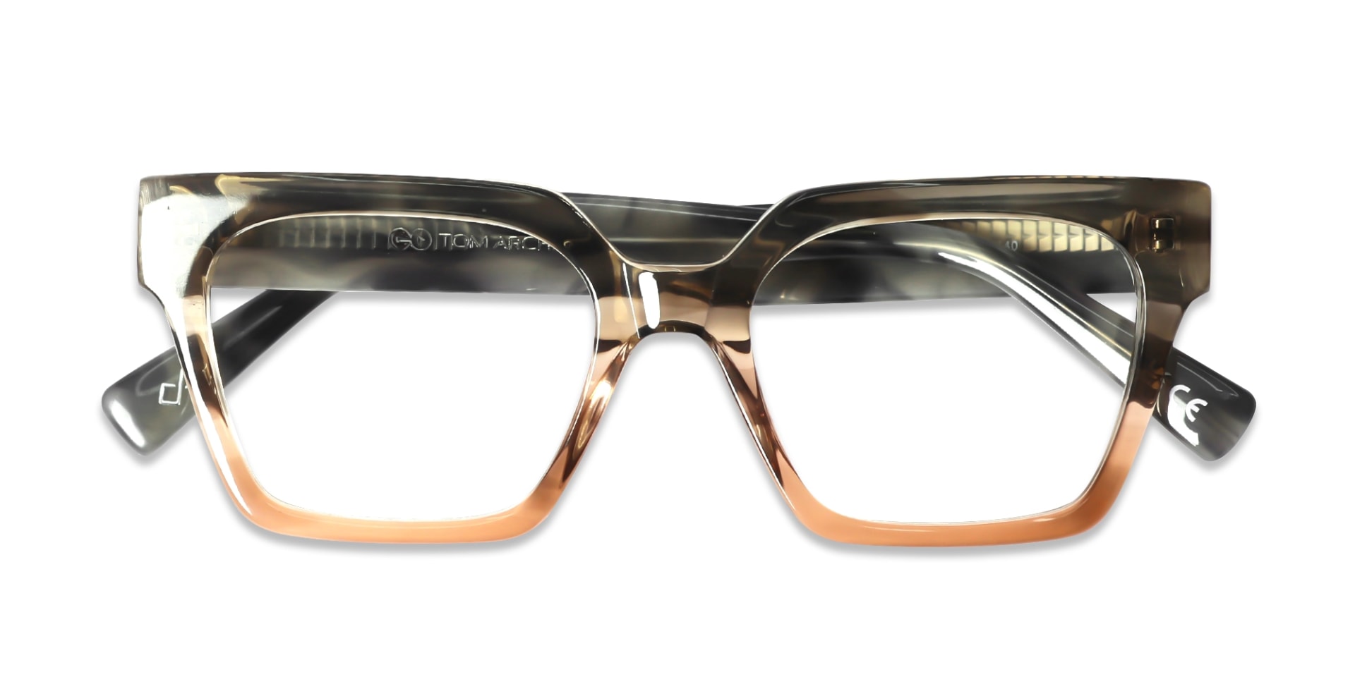 Crystal Nude Ombre Square Glasses-6