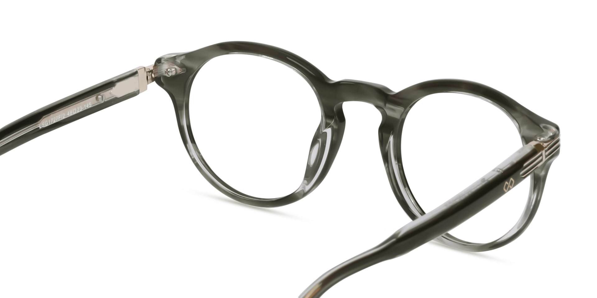 Crystal Smoke Marble Round Glasses-5