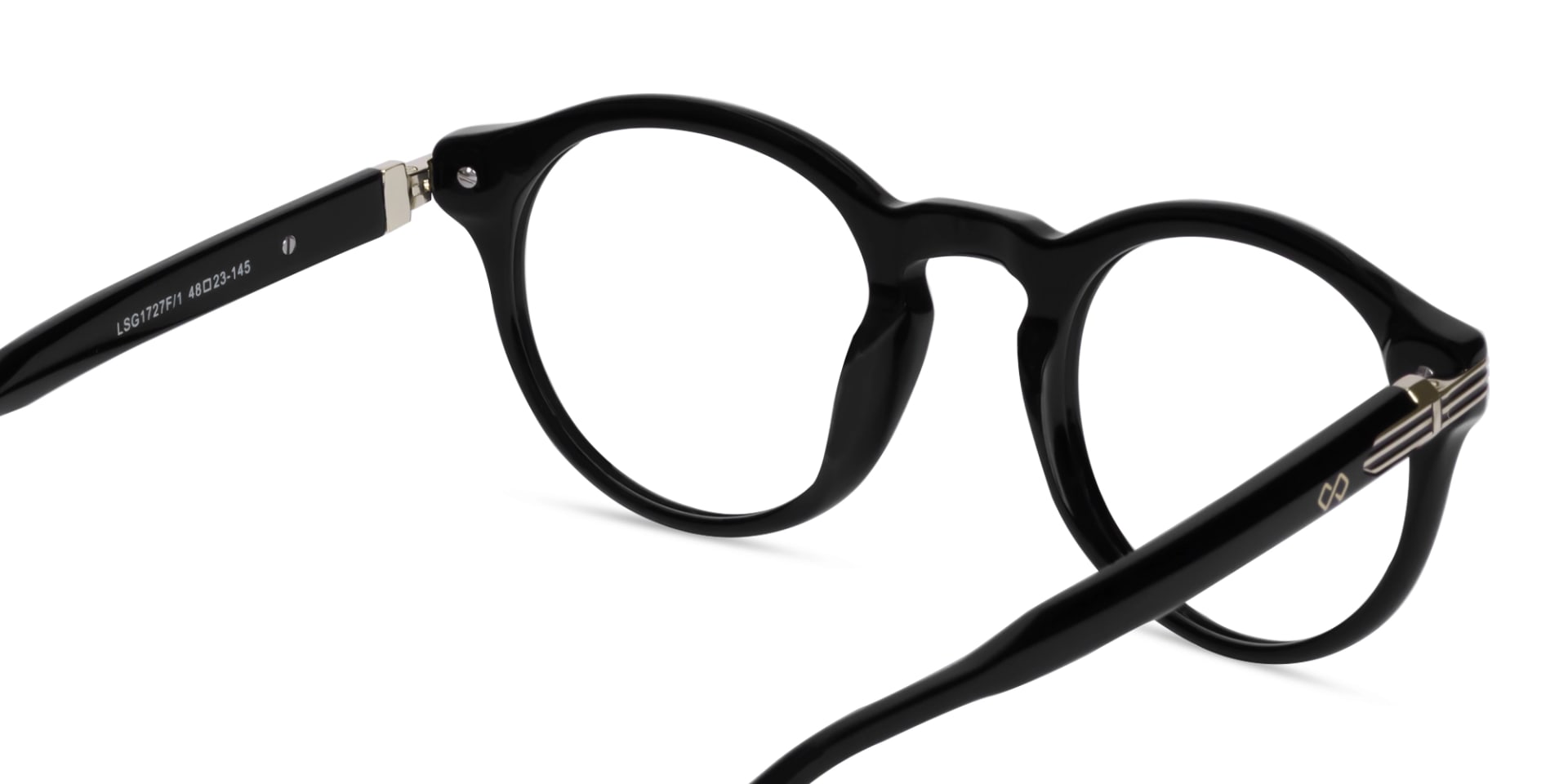 Black Keyhole Bridge Round Glasses-5