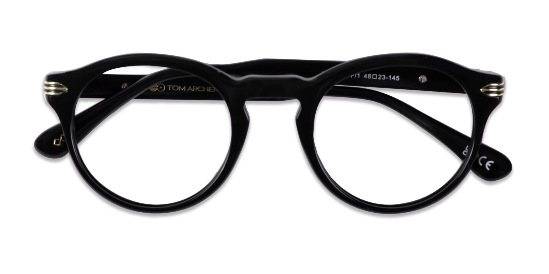 Black Keyhole Bridge Round Glasses-6