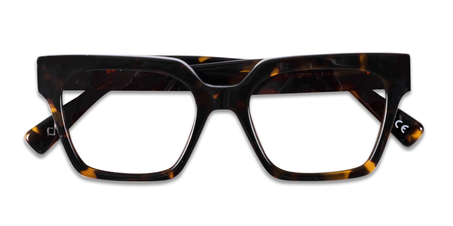 Honey Tortoise Square Full-Rim Glasses-6