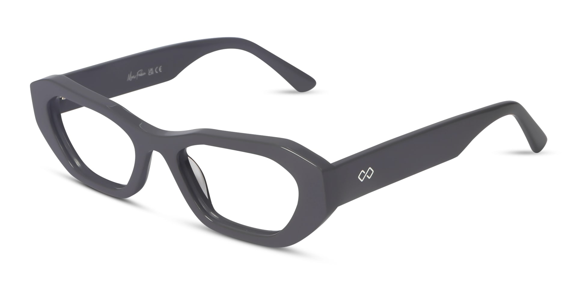 Slate Grey Rectangle Geometric Glasses