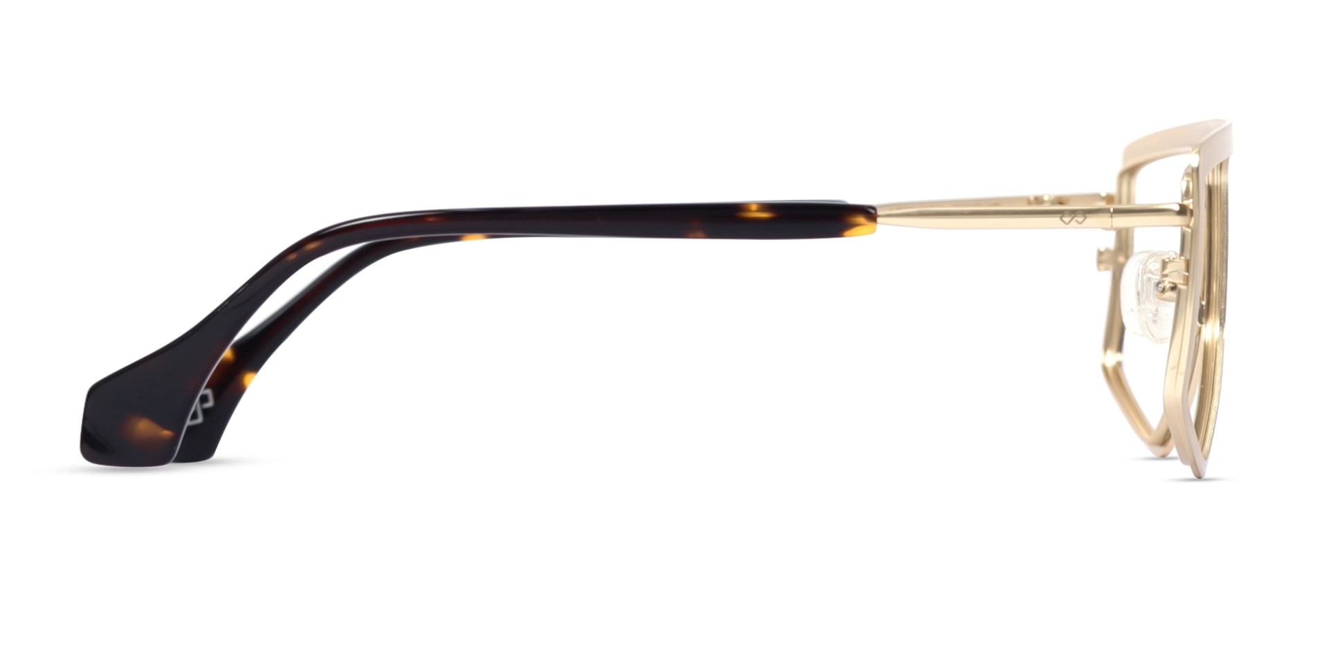 Gold & Tortoise Pilot Geometric Glasses-4