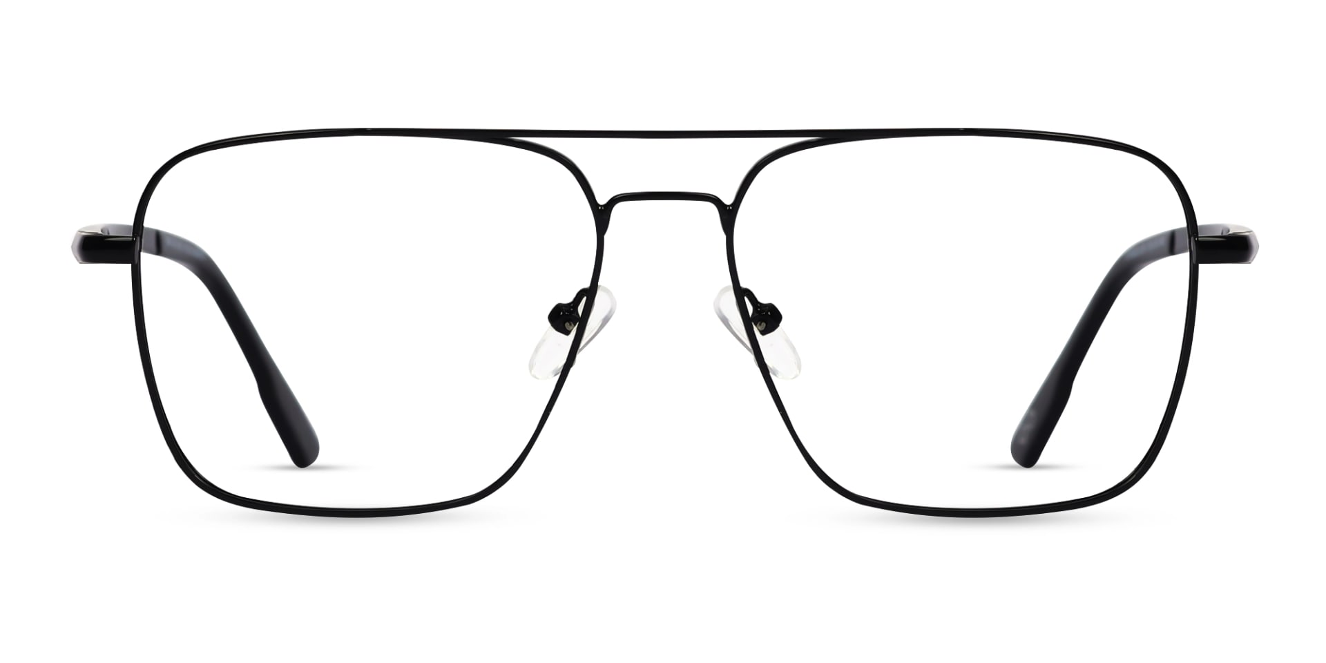 Metal Black Pilot Square Glasses