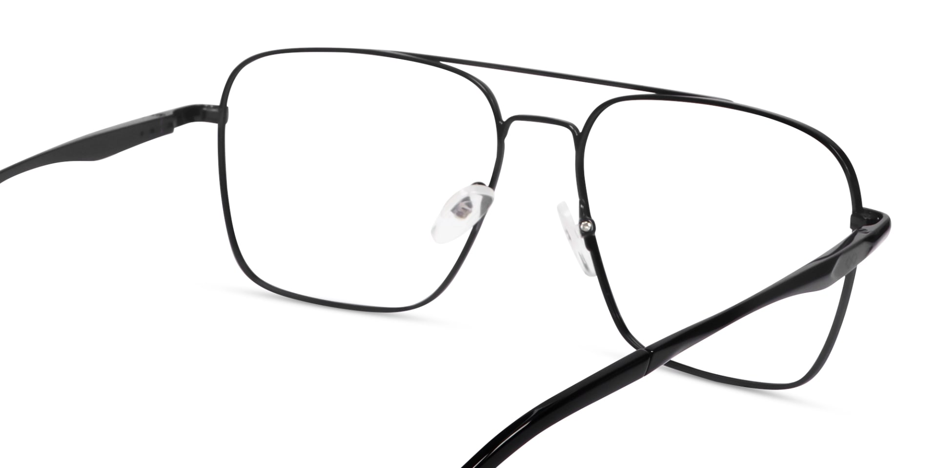 Metal Black Pilot Square Glasses