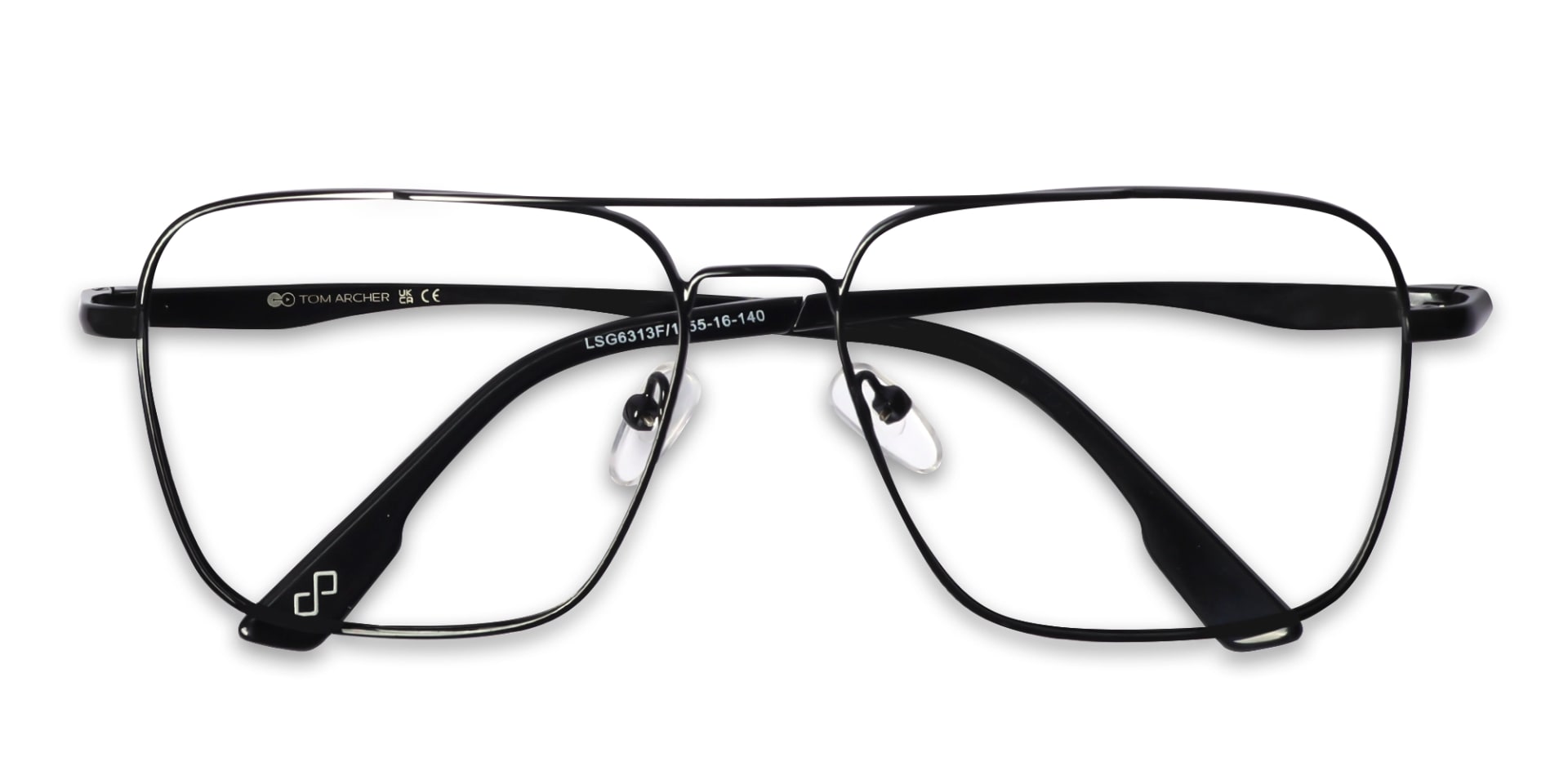 Metal Black Pilot Square Glasses
