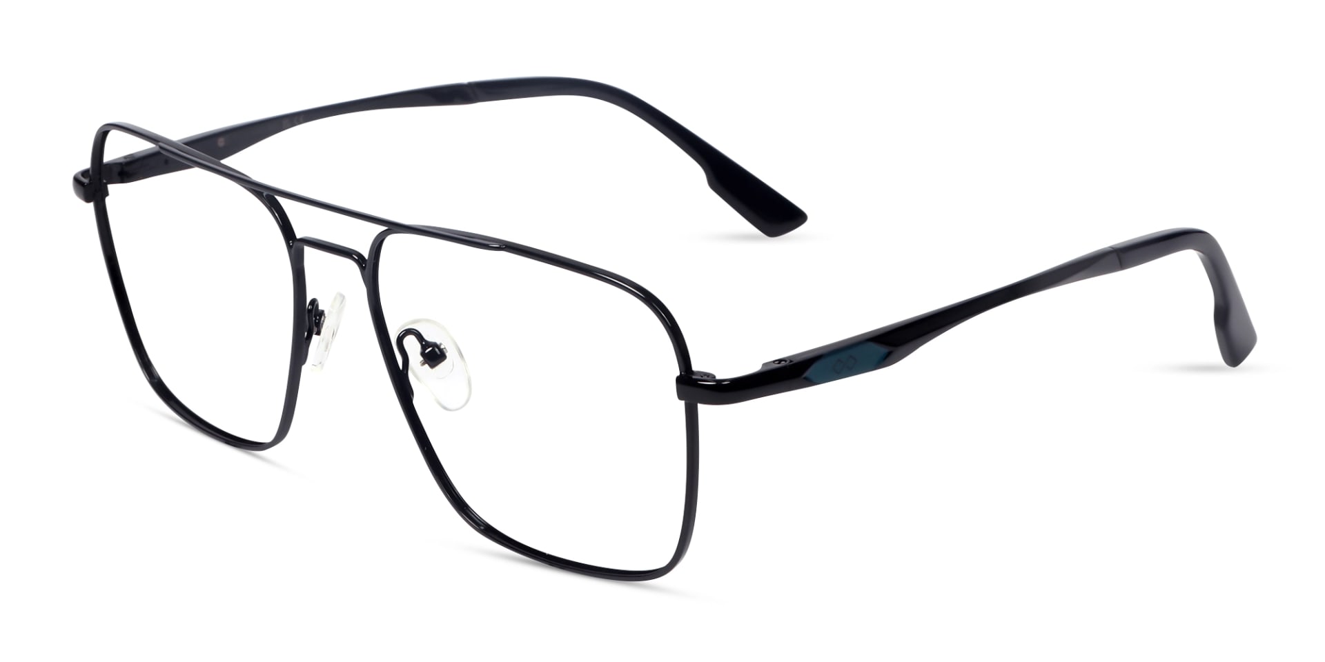 Metal Black Pilot Square Glasses