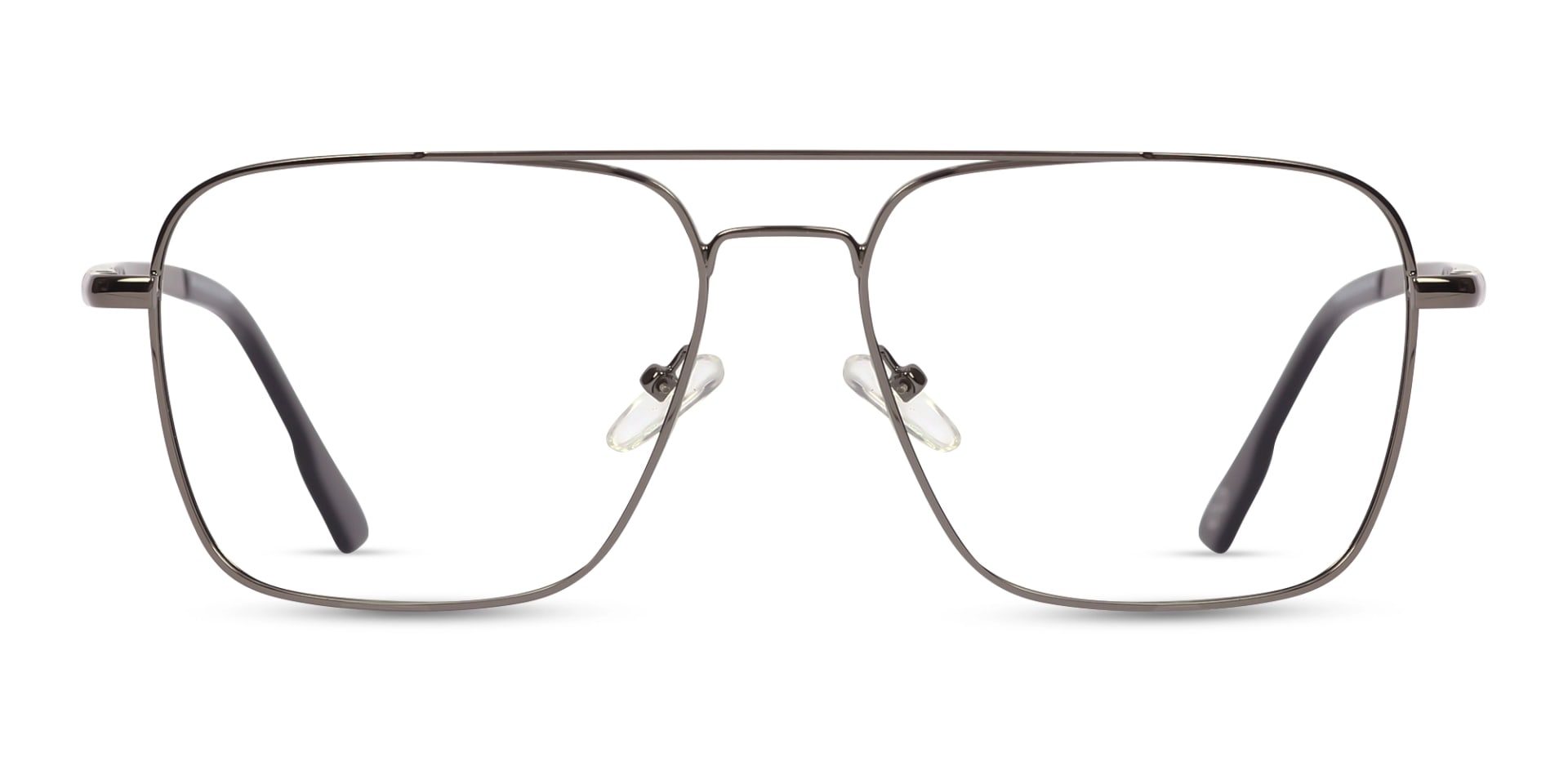 Gunmetal Square Pilot Full-Rim Glasses