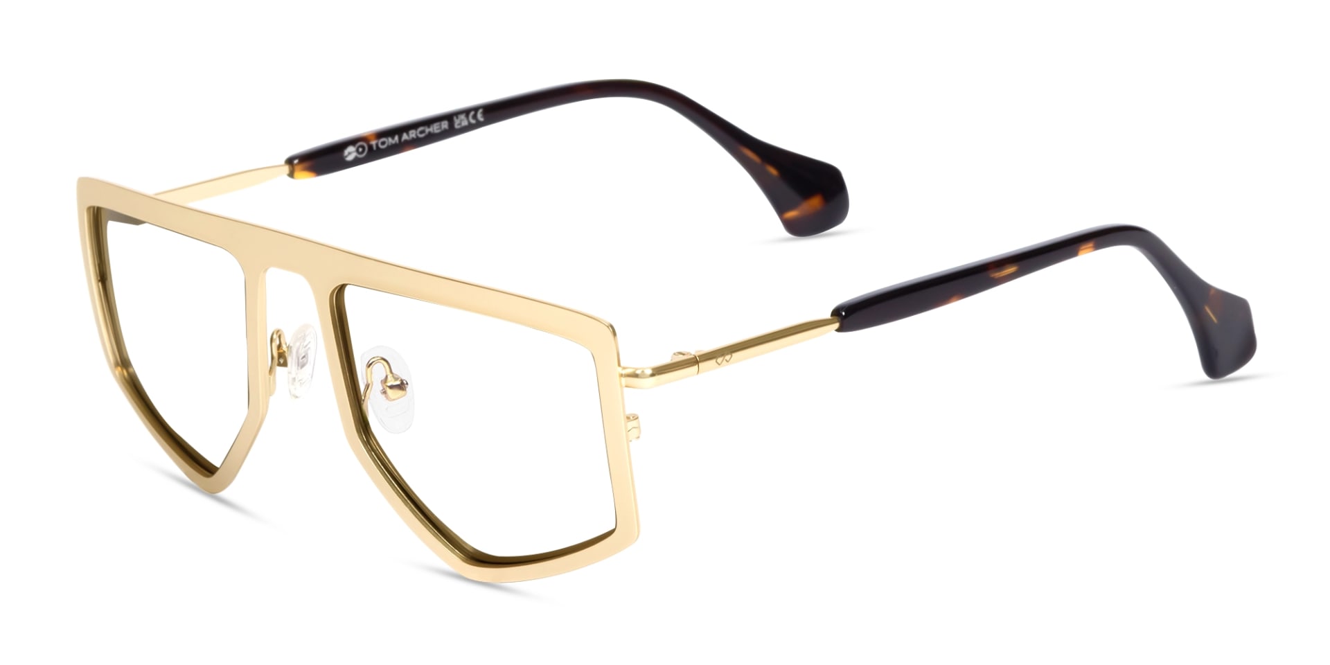Gold & Tortoise Pilot Geometric Glasses-3