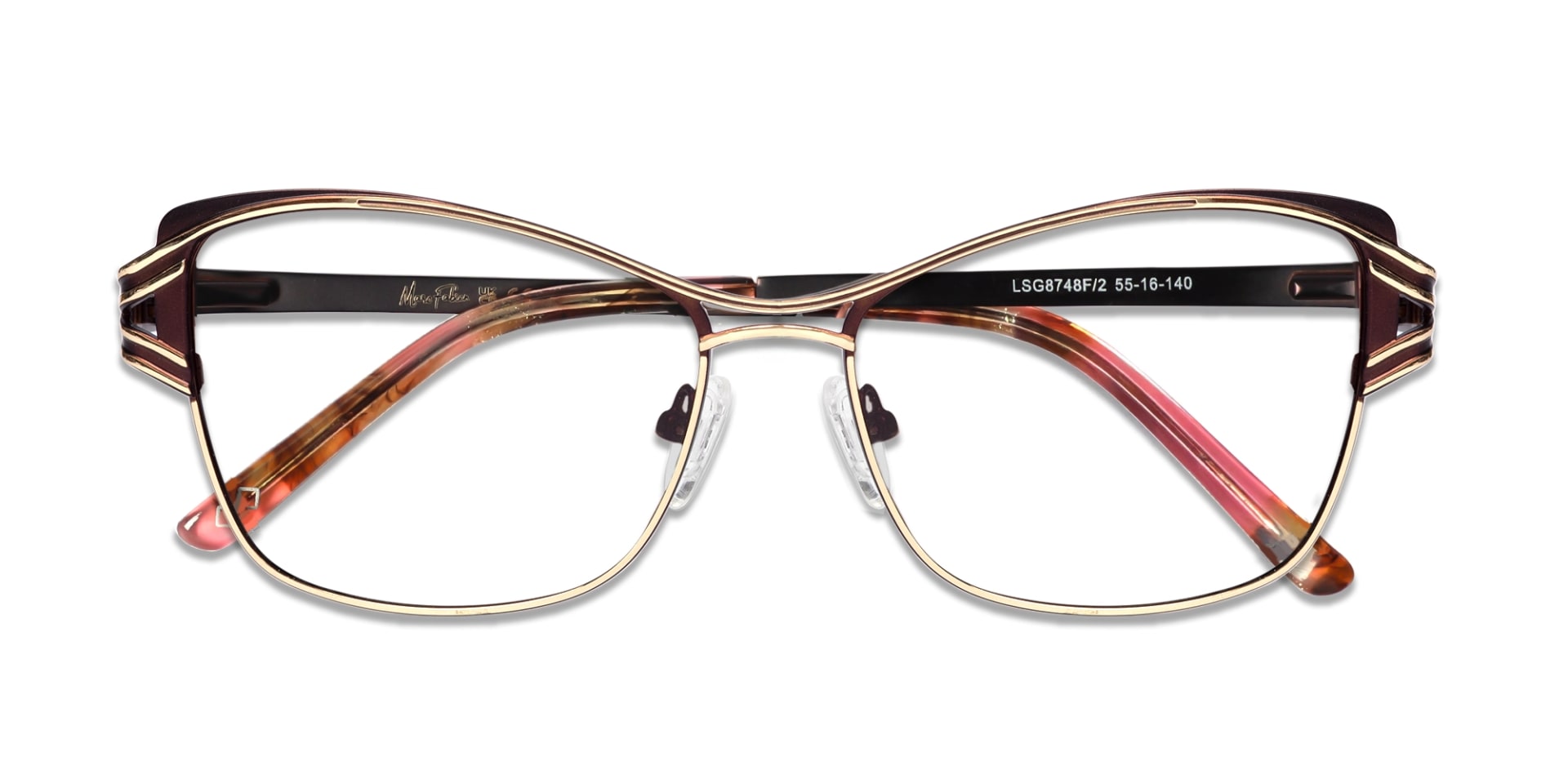 Champagne Gold & Brown Butterfly Glasses-6