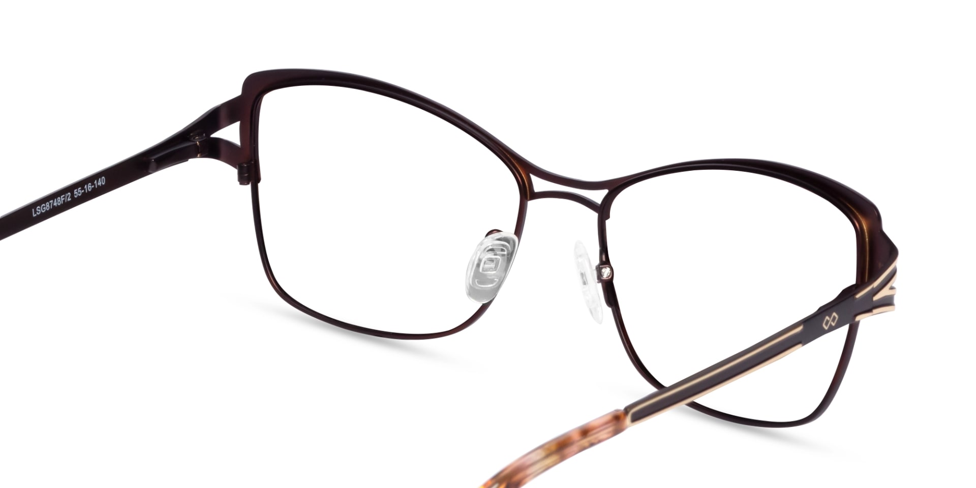 Champagne Gold & Brown Butterfly Glasses-5