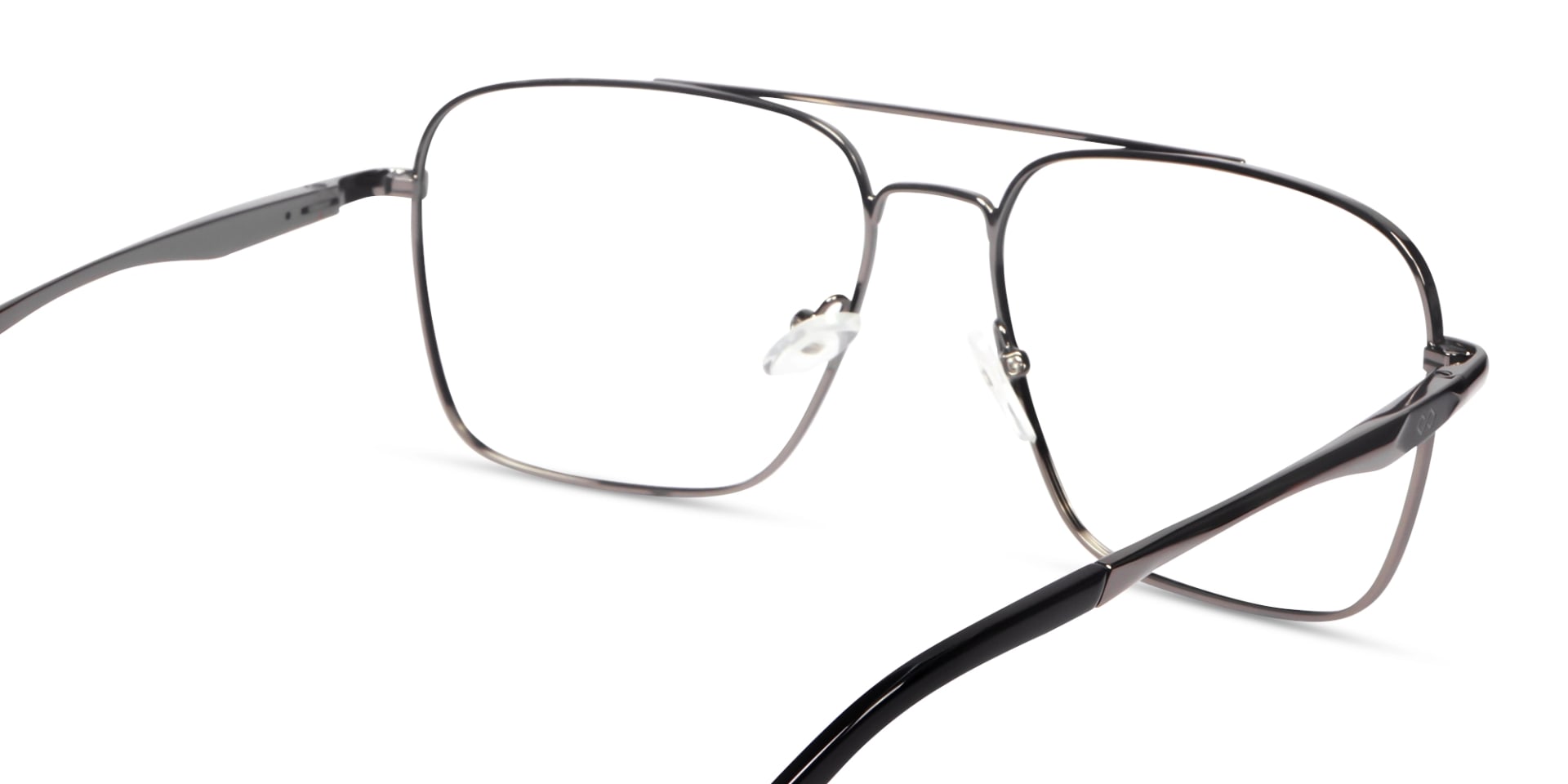 Gunmetal Square Pilot Full-Rim Glasses