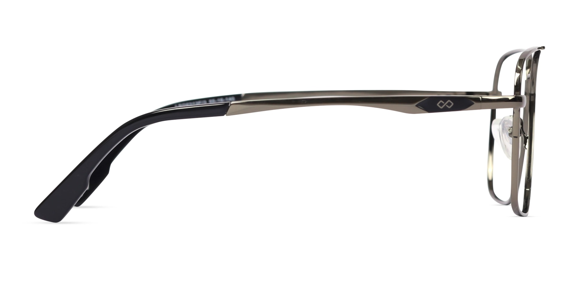 Gunmetal Square Pilot Full-Rim Glasses
