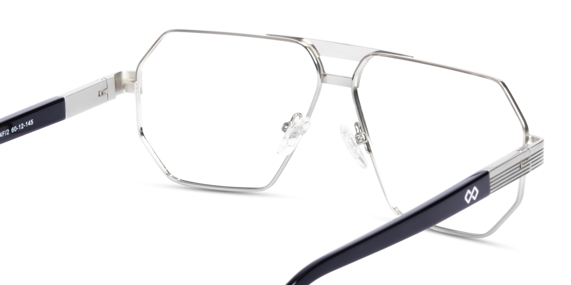 Matte Silver Pilot Square Glasses