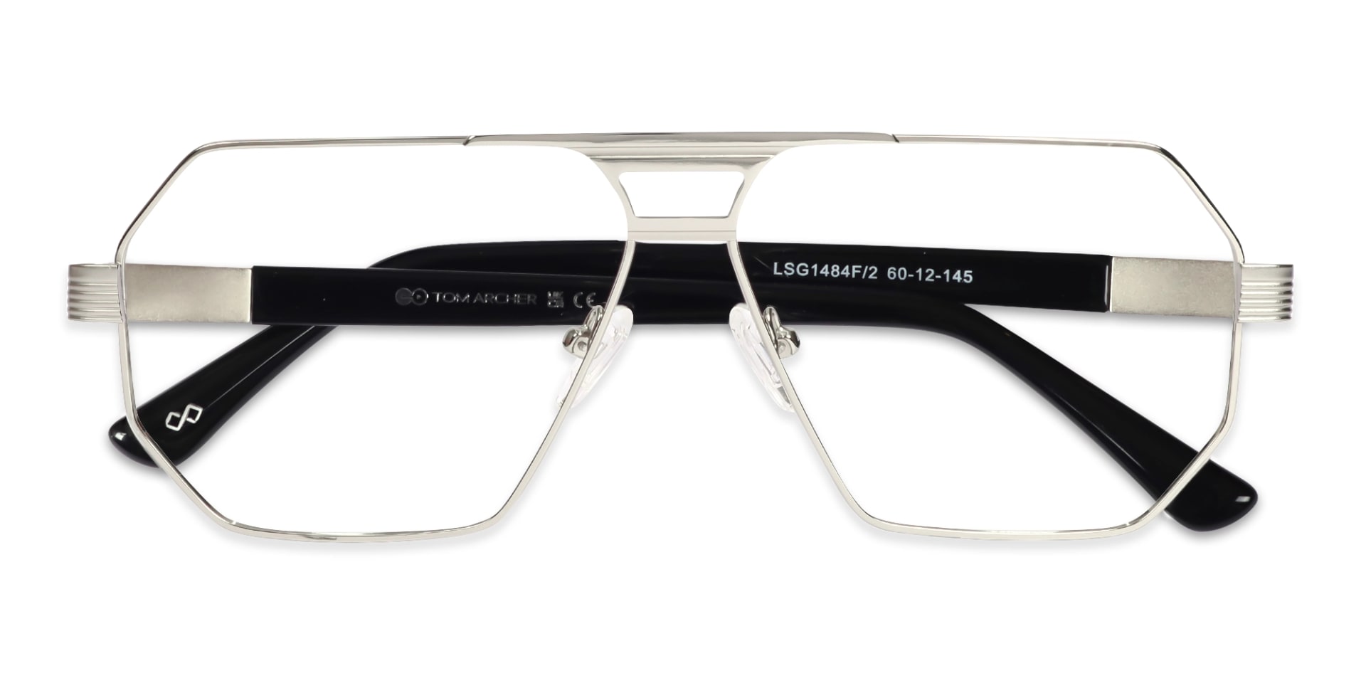 Matte Silver Pilot Square Glasses