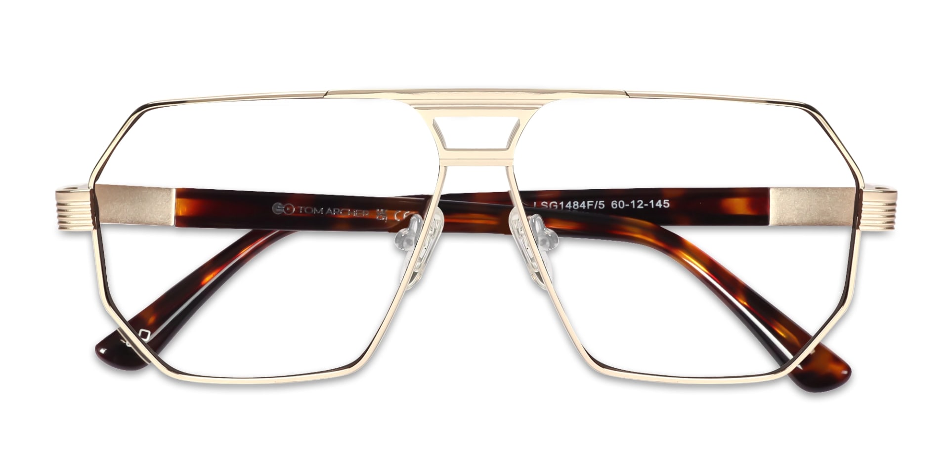 Champagne Gold Pilot Square Glasses