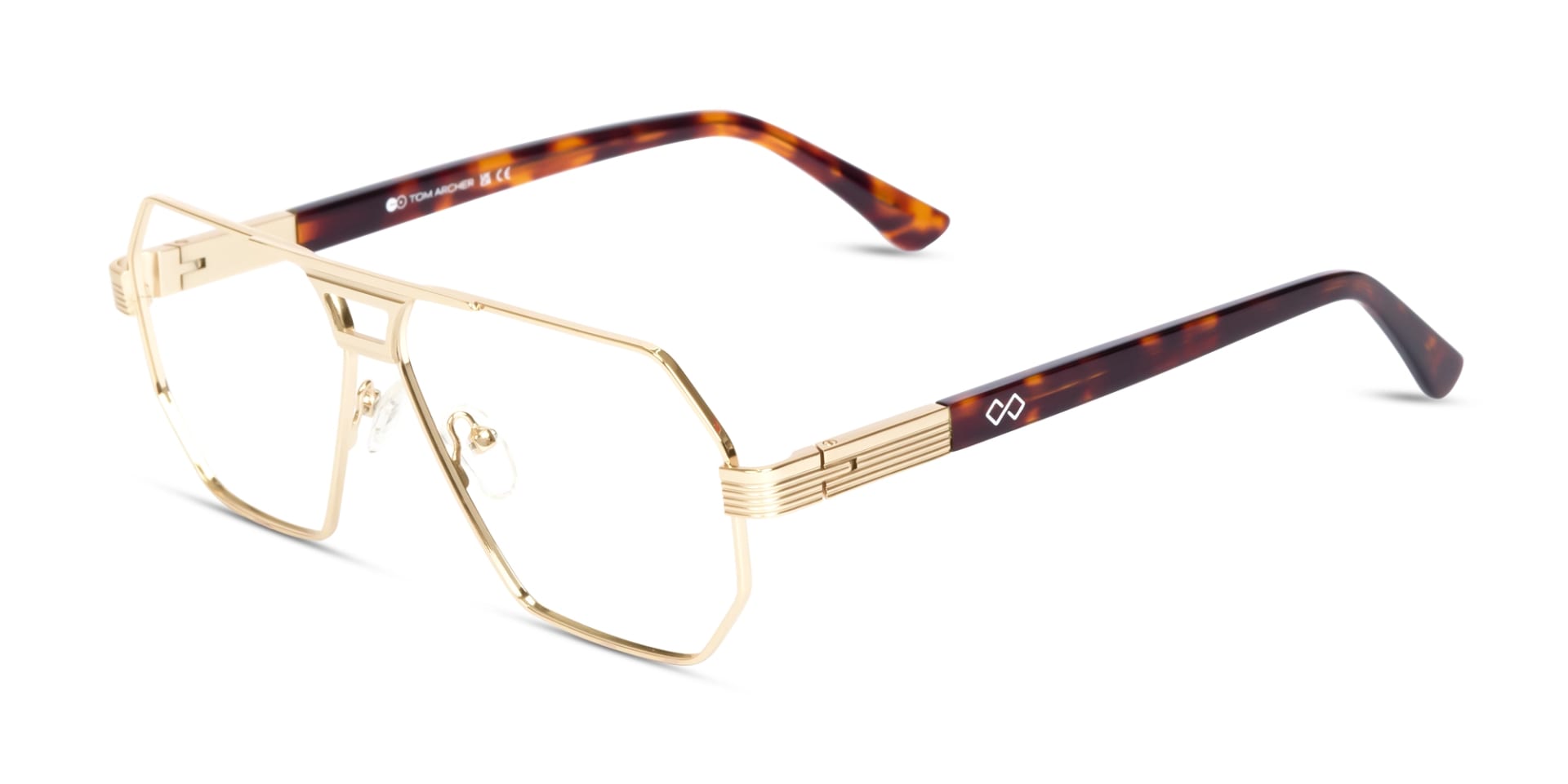 Champagne Gold Pilot Square Glasses