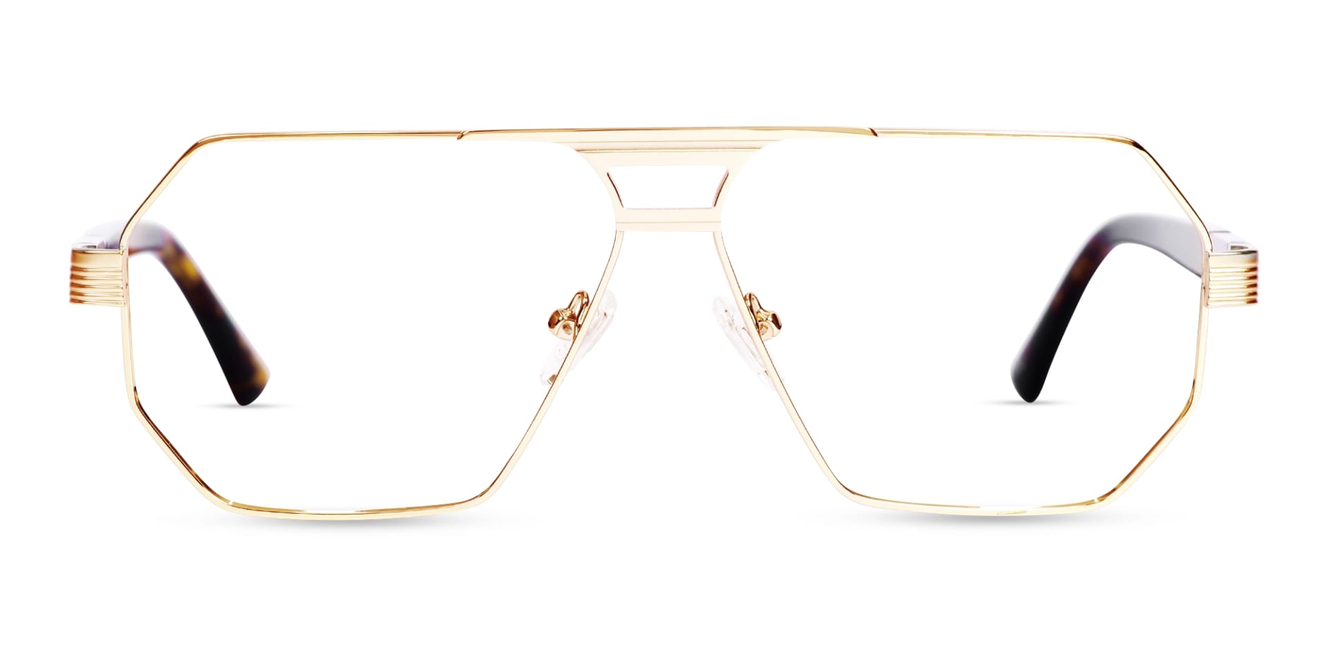 Champagne Gold Pilot Square Glasses