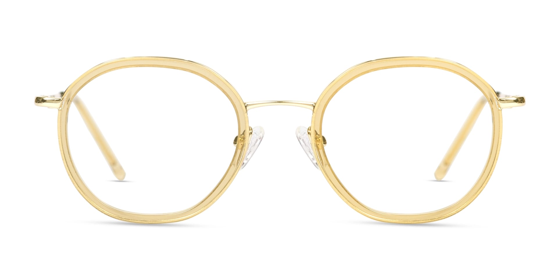 Crystal Champagne Gold Round Glasses-1