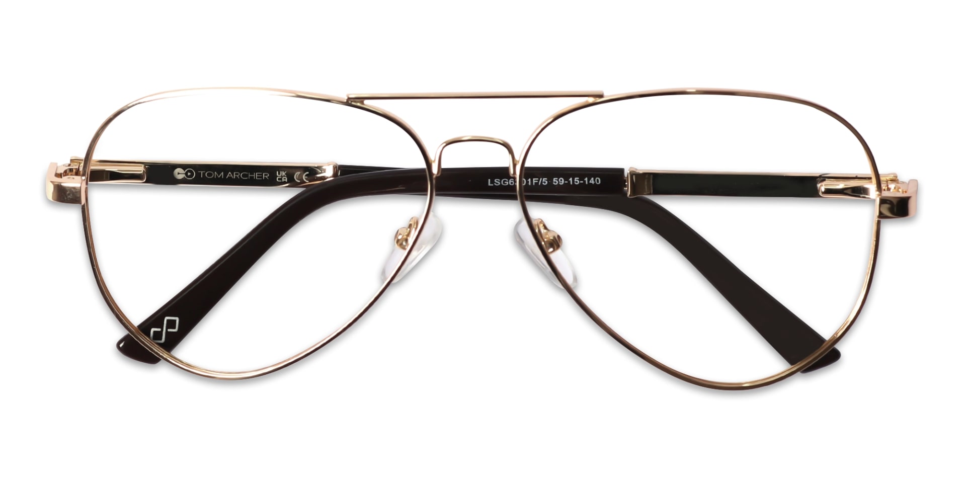 Lightweight Gold Full-Rim Pilot Glasses