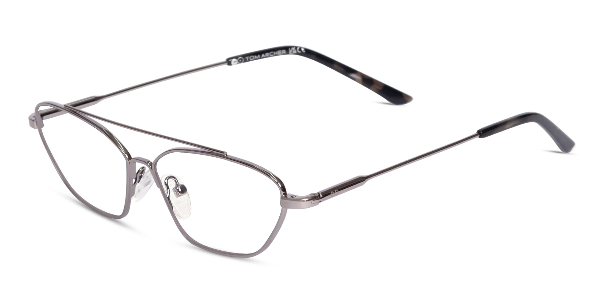 Silver & Grey Gradient Geometric Glasses