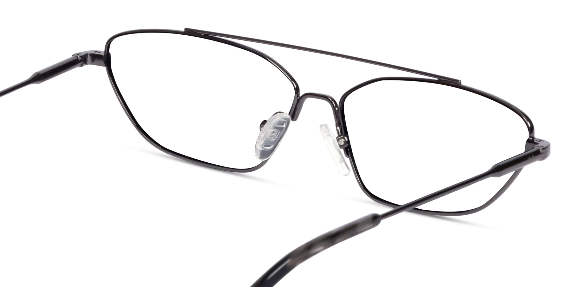 Gunmetal & Grey Rectangle Glasses