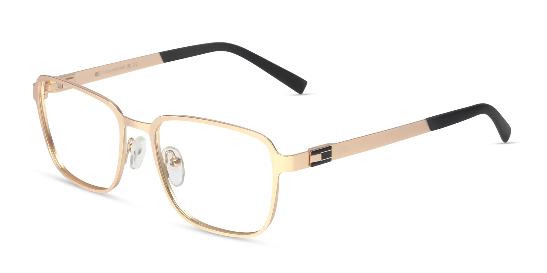 Gold & Black Square Rectangle Glasses-3