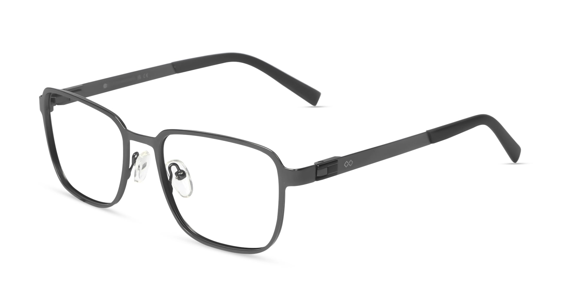 Matte Black Square Rectangle Glasses-3