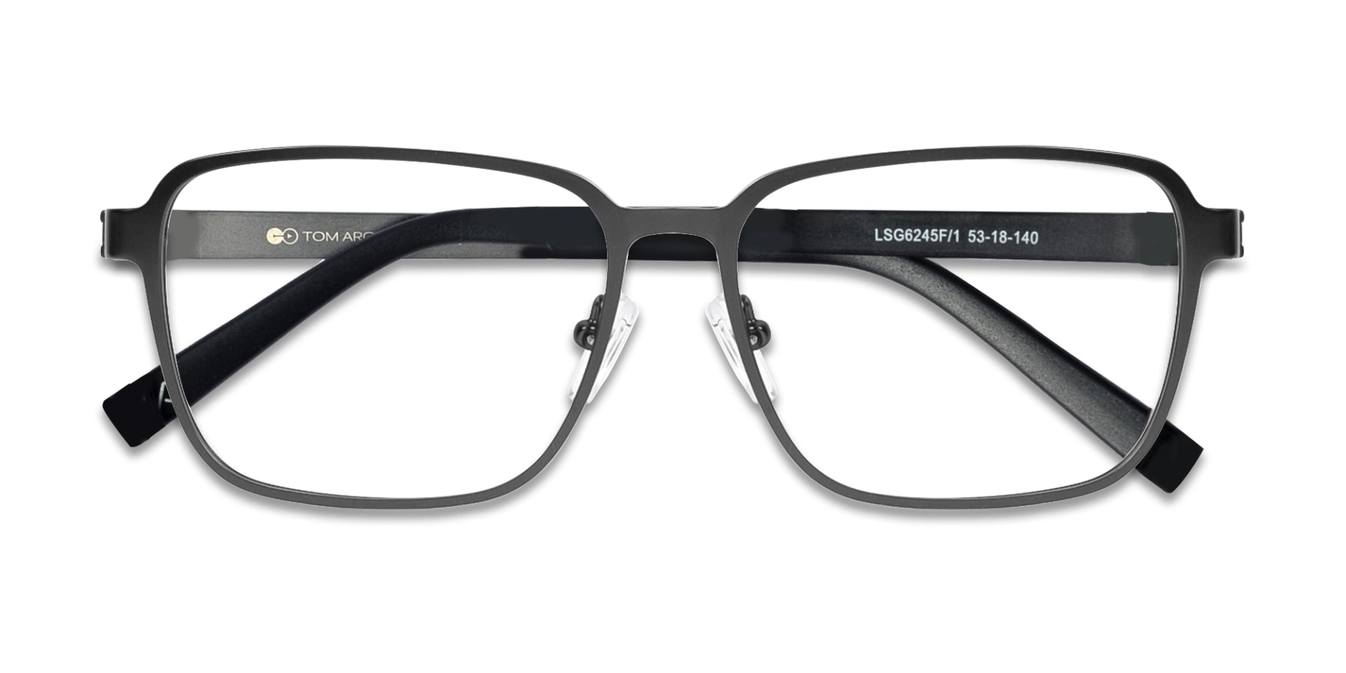 Matte Black Square Rectangle Glasses-6