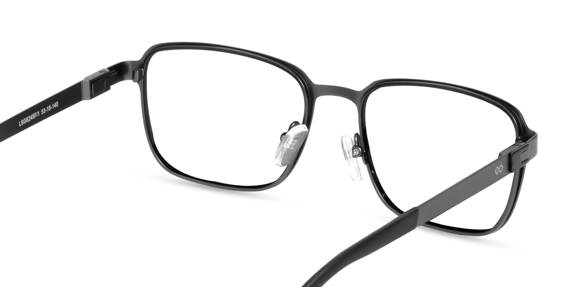 Matte Black Square Rectangle Glasses-5