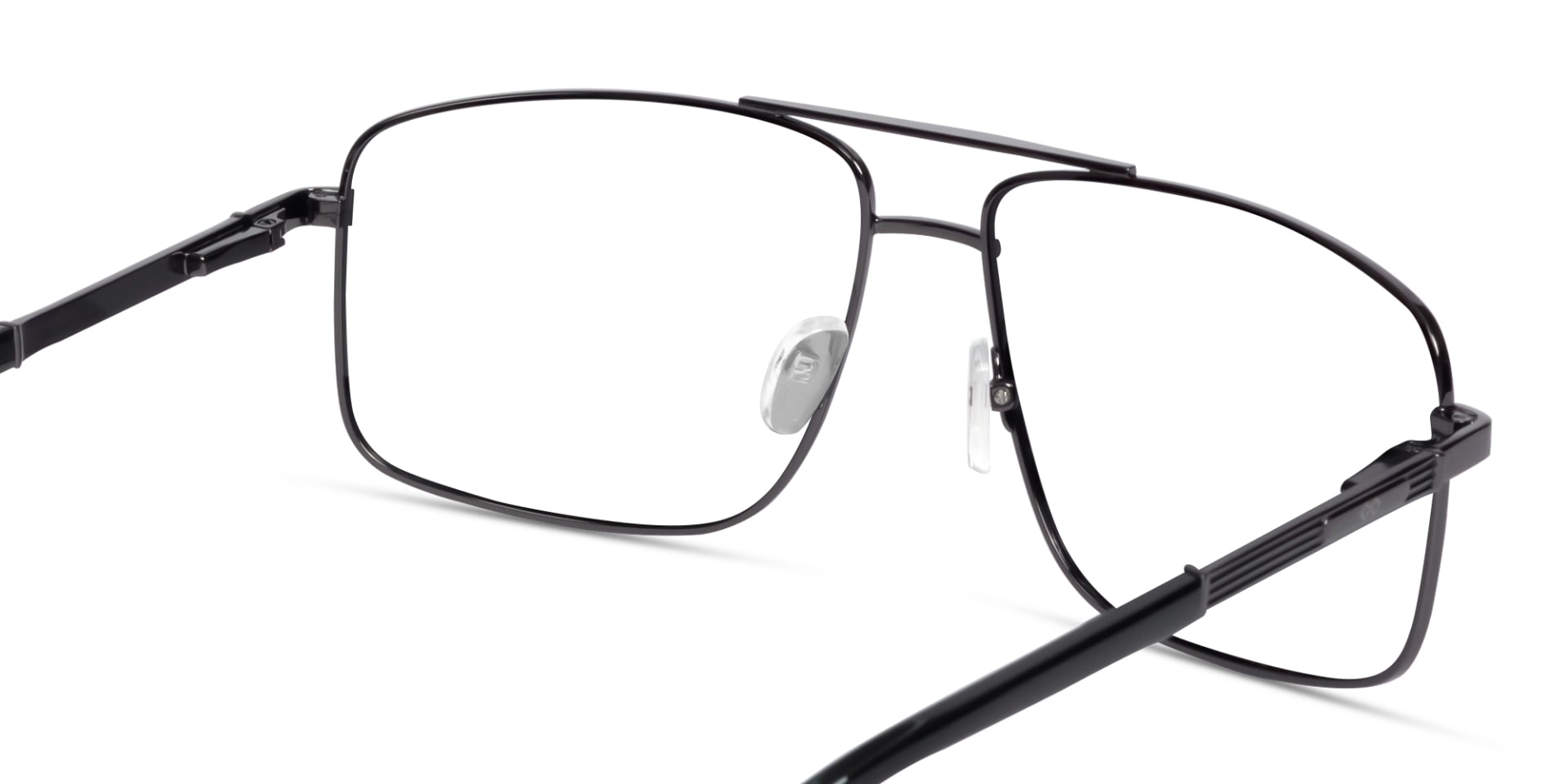 Gunmetal Square Pilot Full-Rim Glasses
