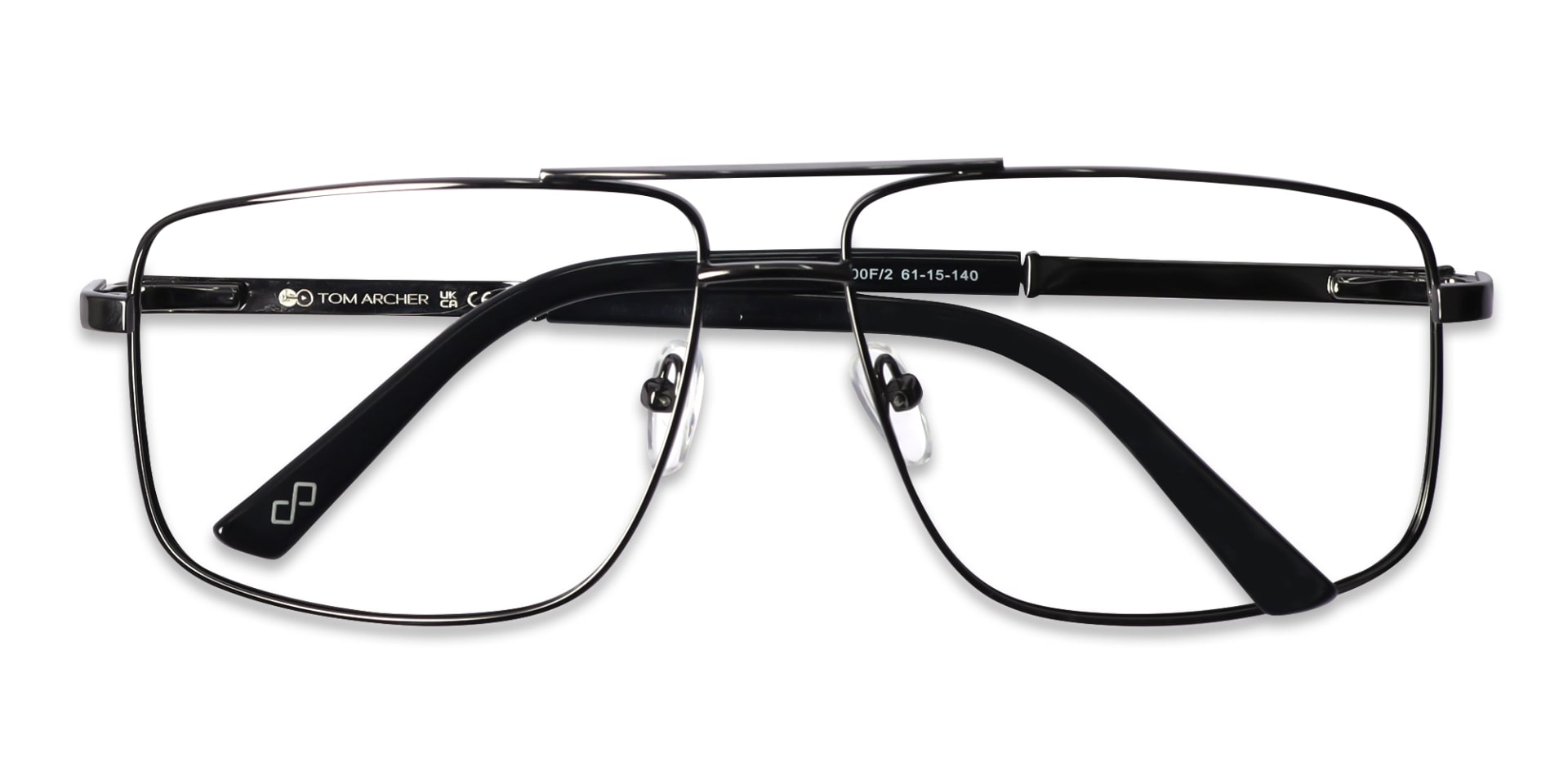 Gunmetal Square Pilot Full-Rim Glasses