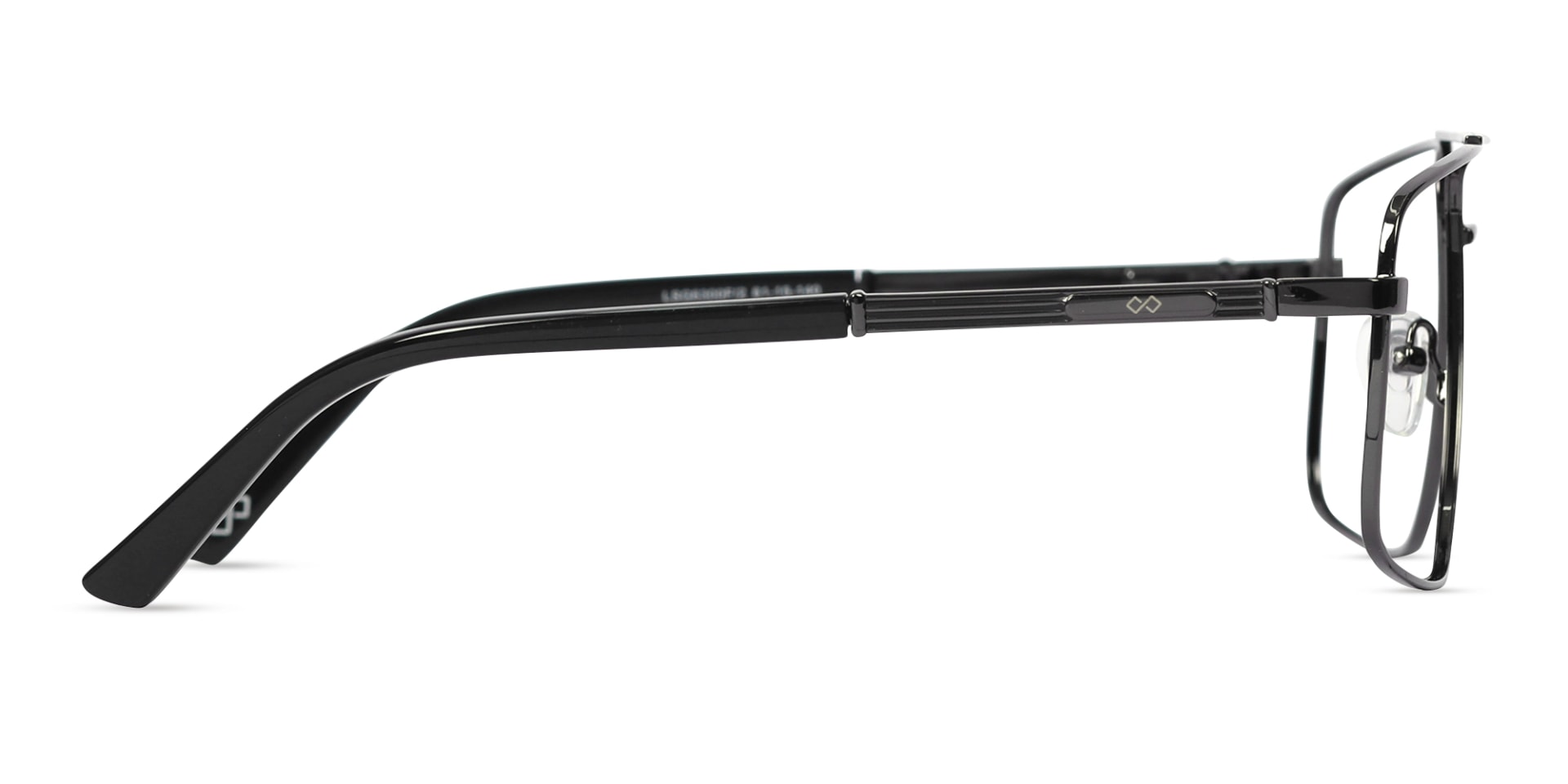Gunmetal Square Pilot Full-Rim Glasses