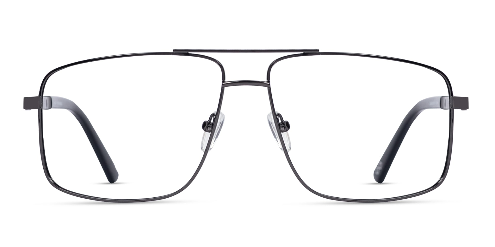 Gunmetal Square Pilot Full-Rim Glasses