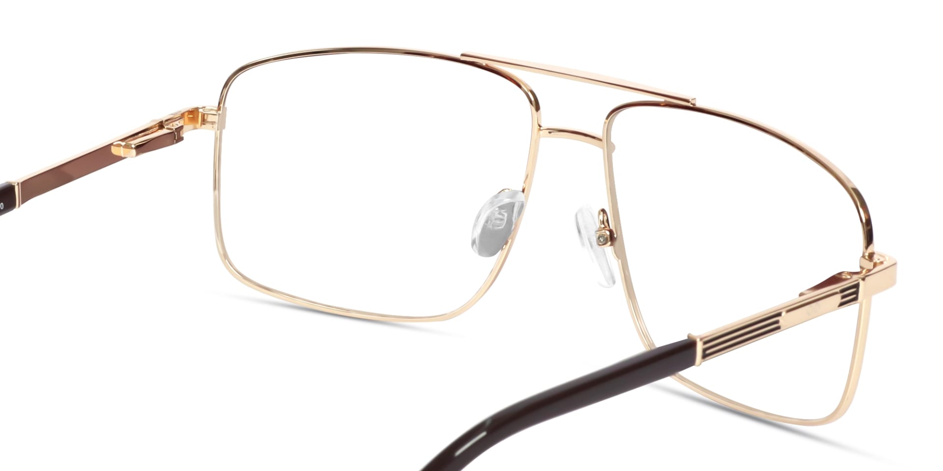 Champagne Gold Pilot Full-Rim Glasses