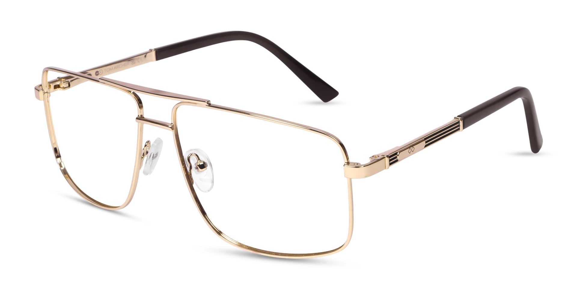 Champagne Gold Pilot Full-Rim Glasses