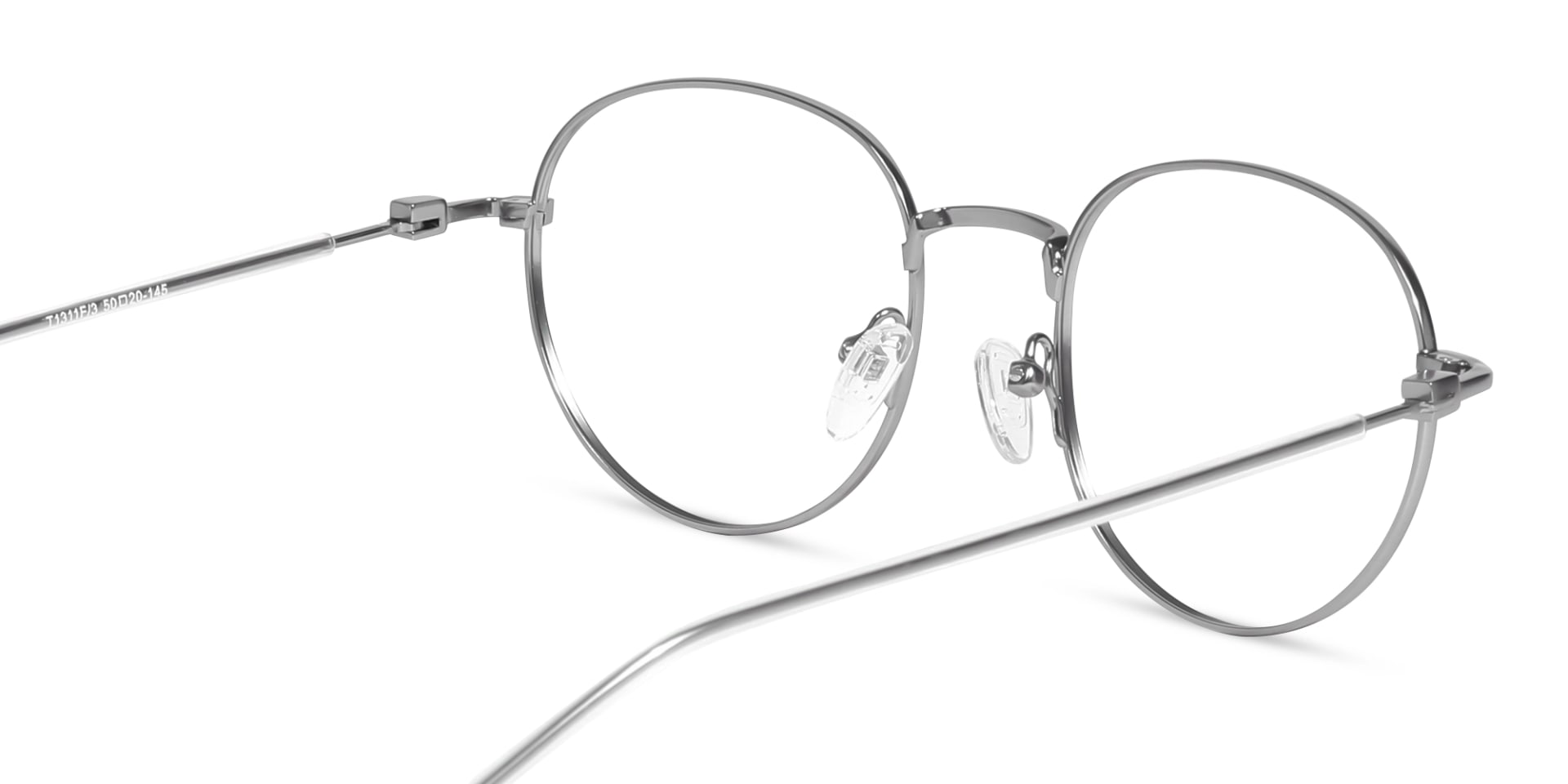 Platinum Grey Oval Metal Glasses-5