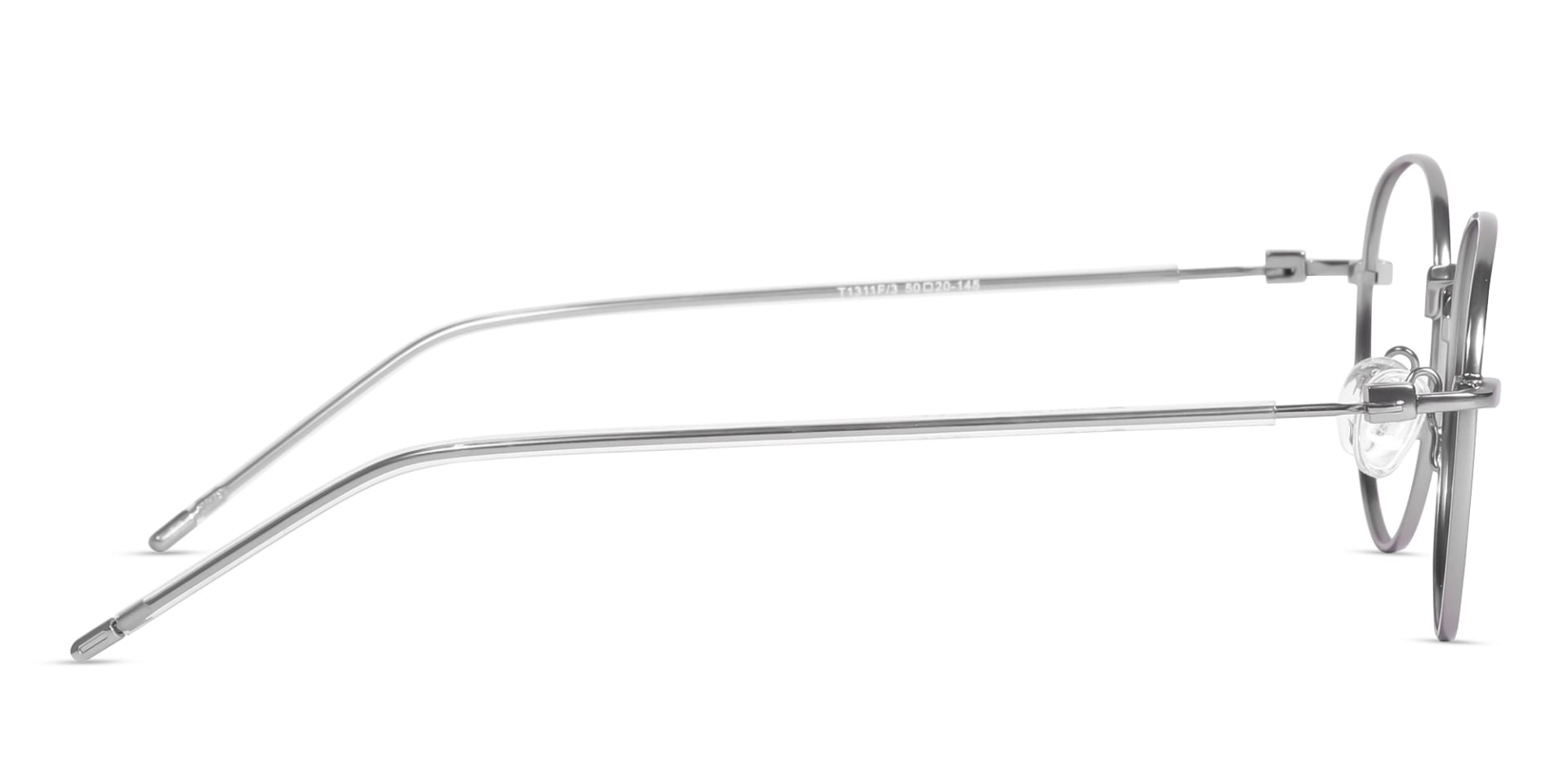Platinum Grey Oval Metal Glasses-4