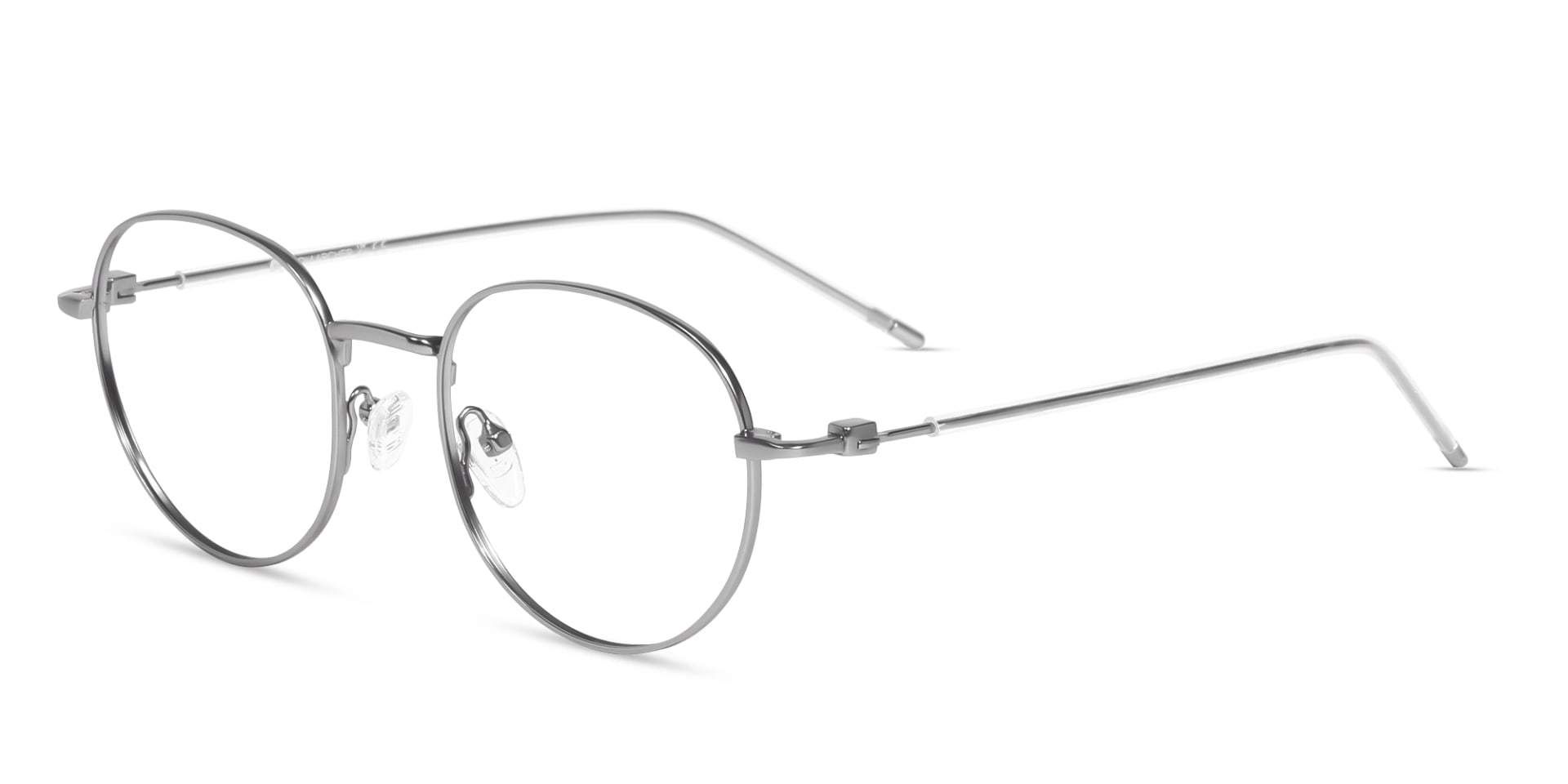 Platinum Grey Oval Metal Glasses-3
