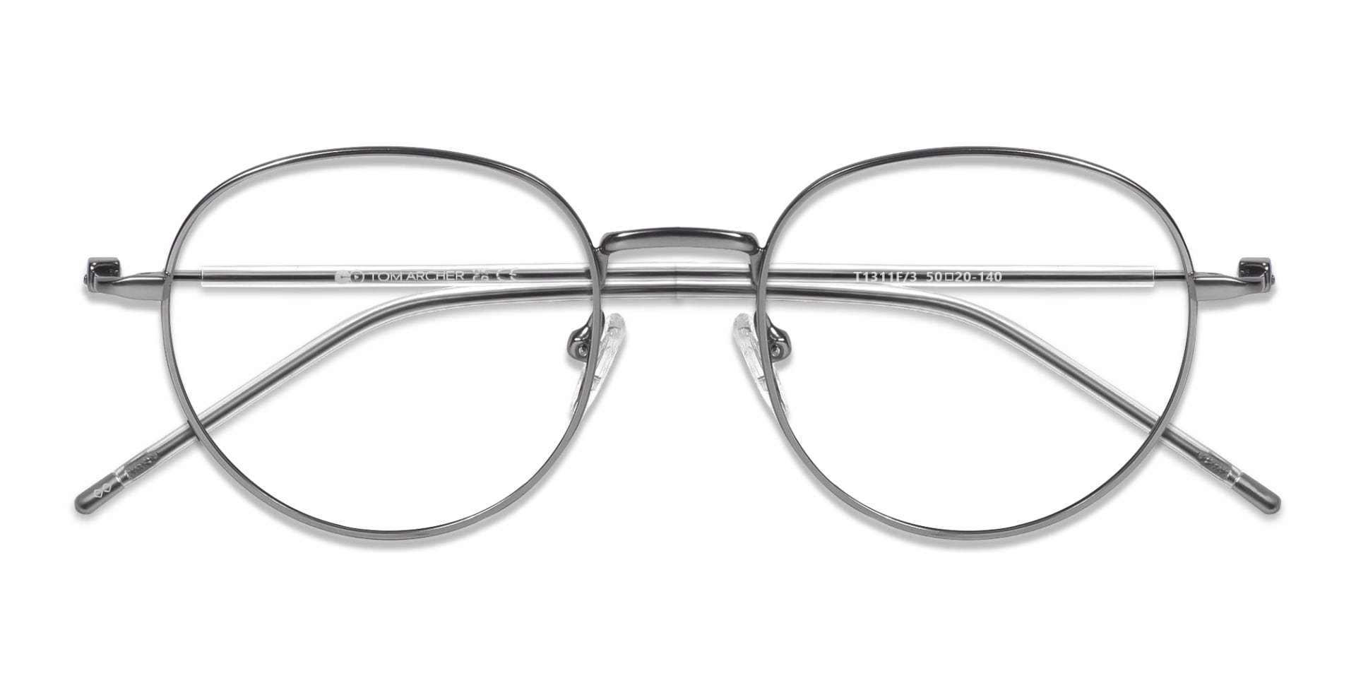 Platinum Grey Oval Metal Glasses-6