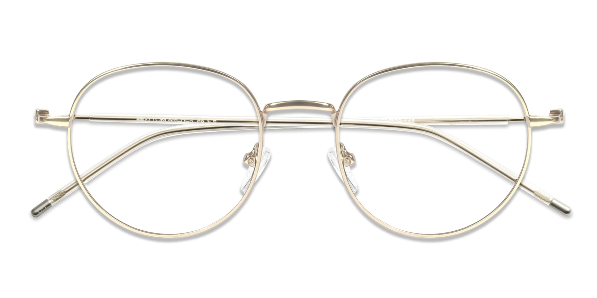 Metal Champagne Gold Oval Glasses-6