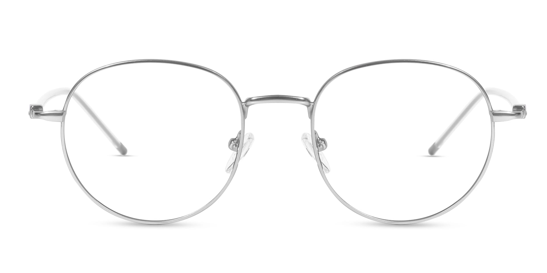 Silver Oval Titanium Metal Full-Rim Glasses-1