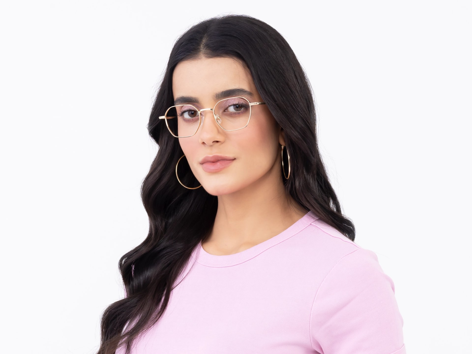 Gold Geometric Titanium Metal Glasses-13
