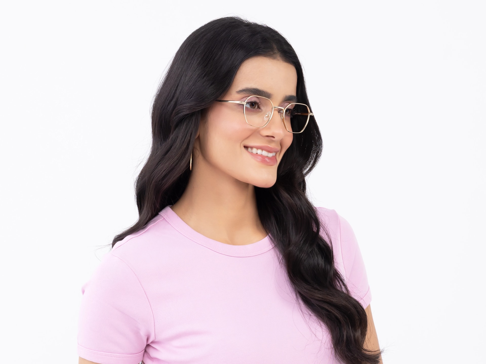 Gold Geometric Titanium Metal Glasses-12