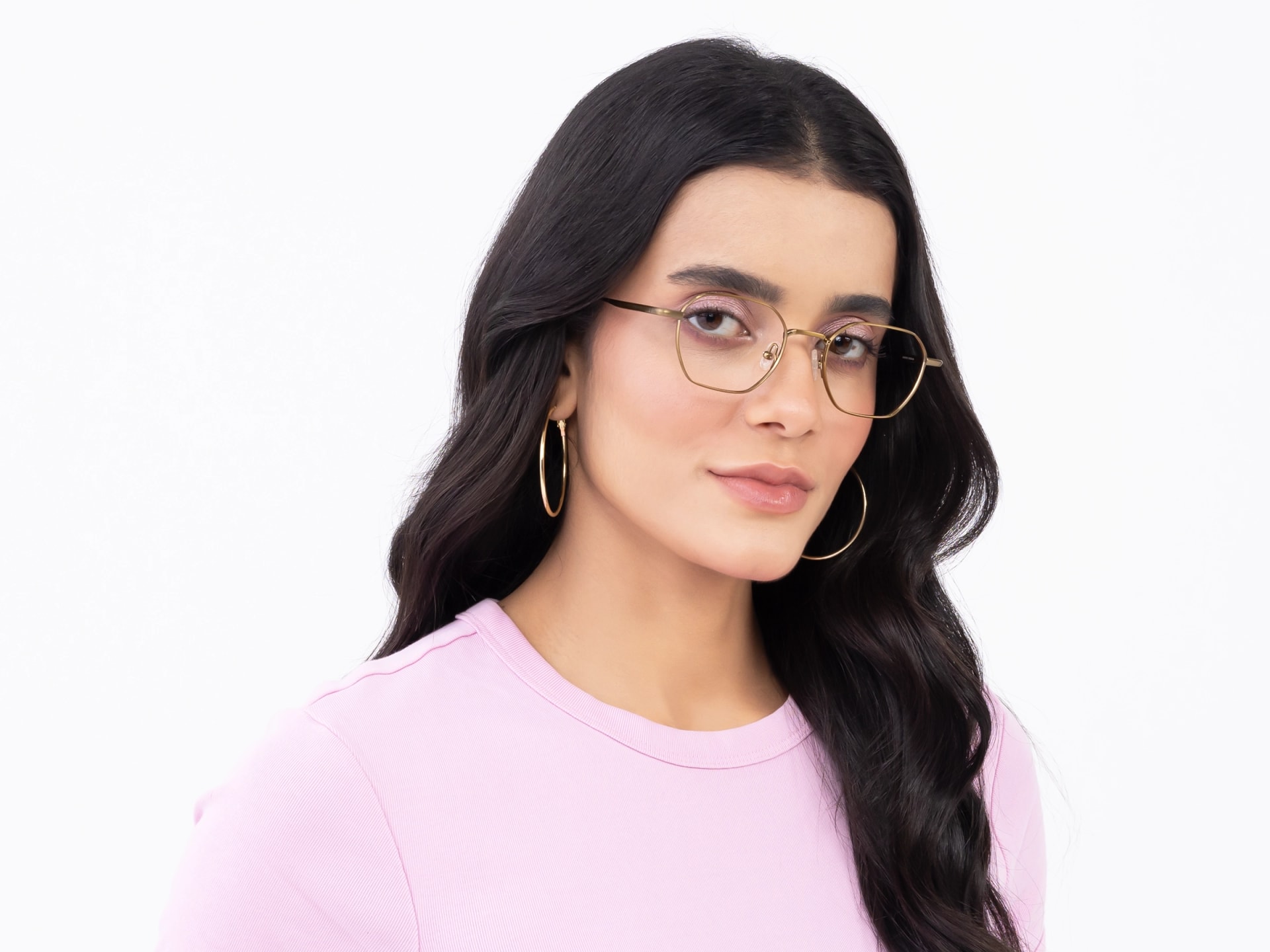 Vintage Gold Geometric Glasses-13