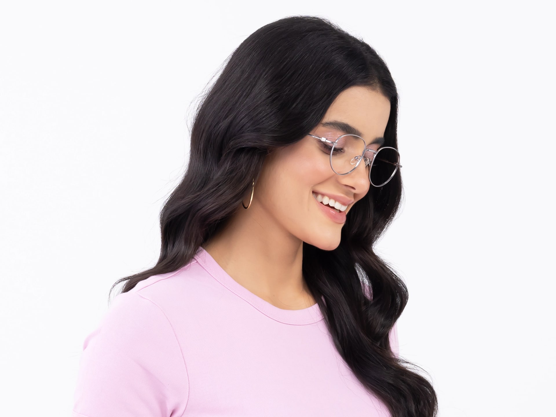 Platinum Grey Oval Metal Glasses-13