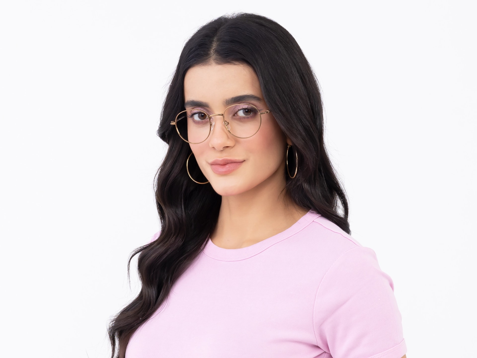 Vintage Gold Oval Full-Rim Glasses-12