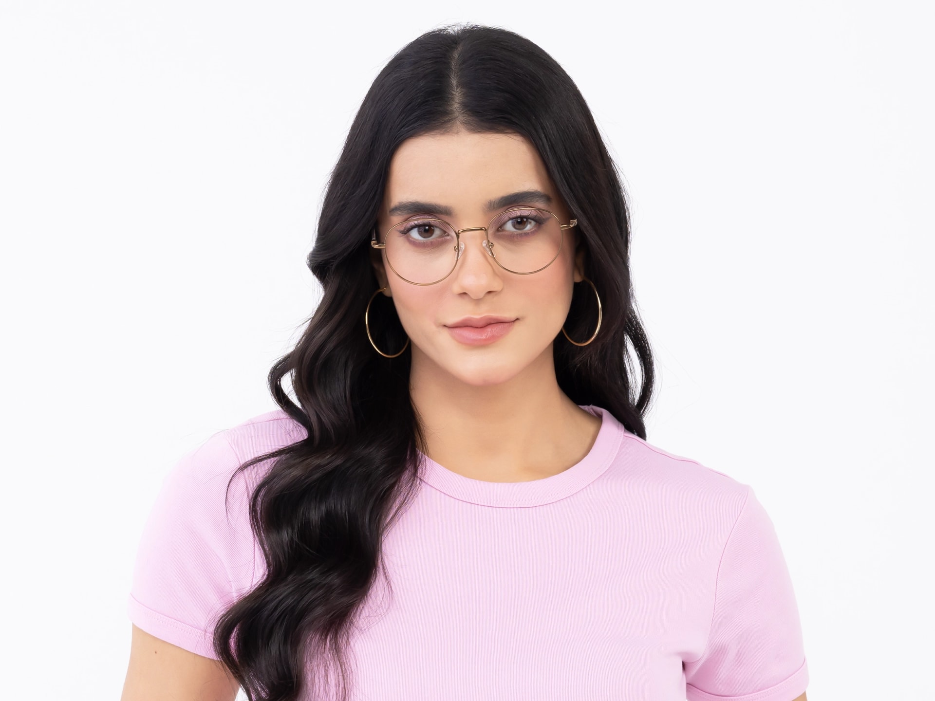 Vintage Gold Oval Full-Rim Glasses-11