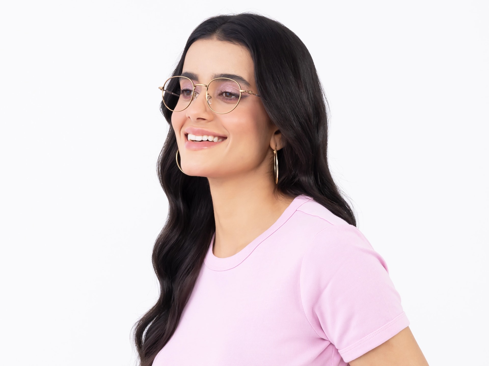 Vintage Gold Oval Full-Rim Glasses-13